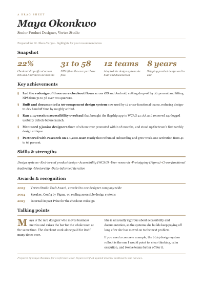 Brag sheet (editorial)