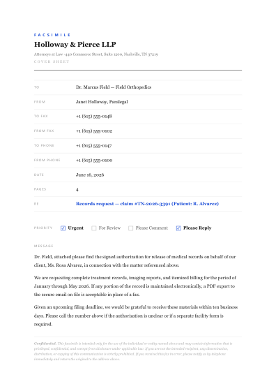 Fax cover sheet (minimal)