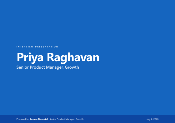Interview presentation (corporate)