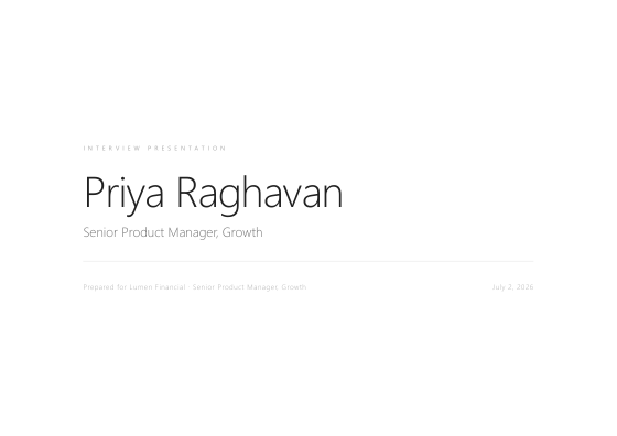 Interview presentation (minimal)
