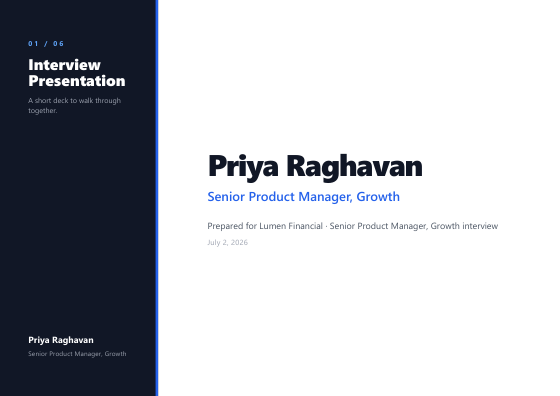 Interview presentation (sidebar)