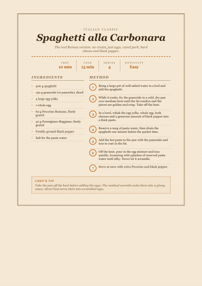 Recipe card (rustic)