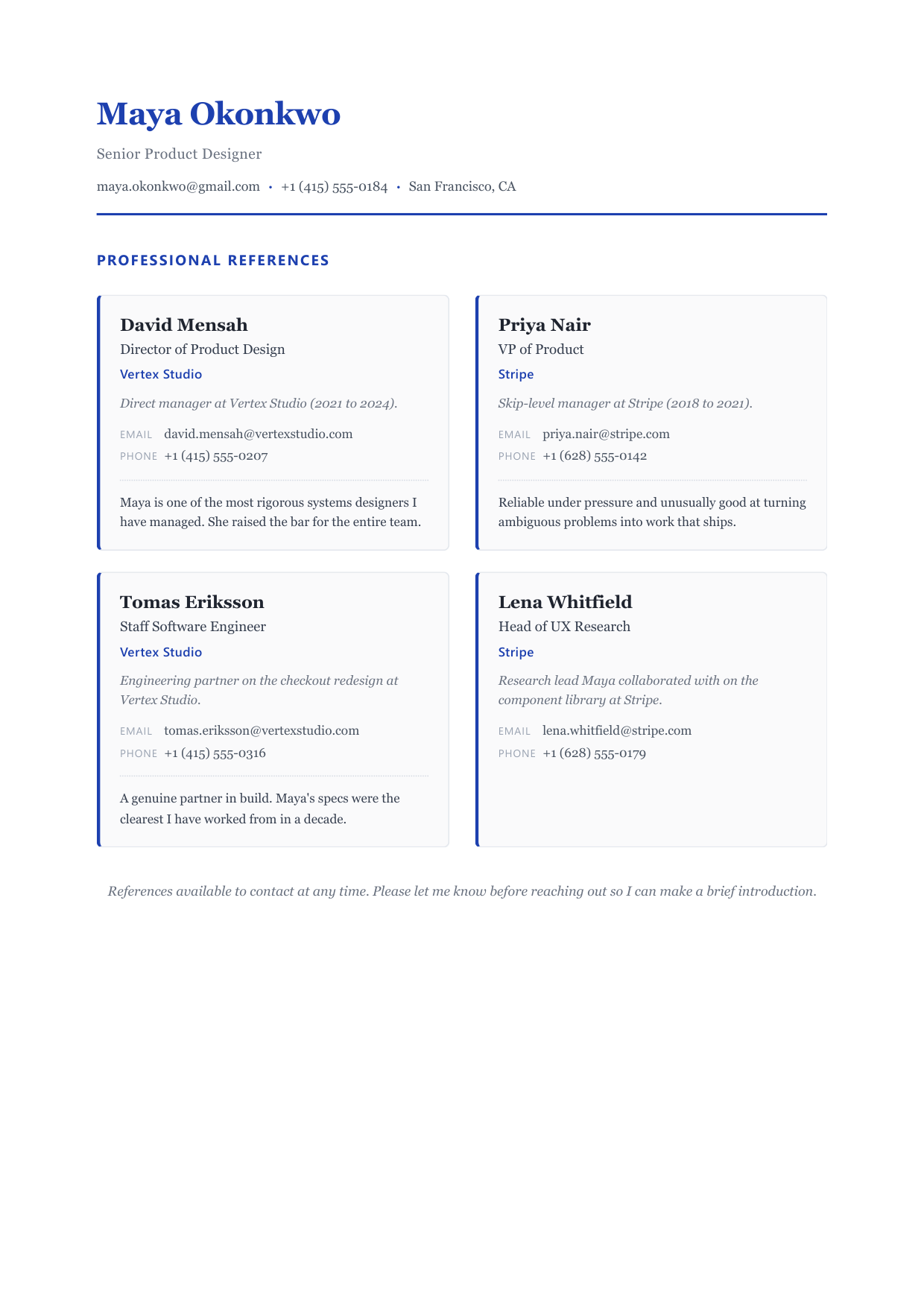 Reference list