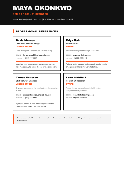 Reference list (bold)
