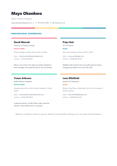 Reference list (colorful)