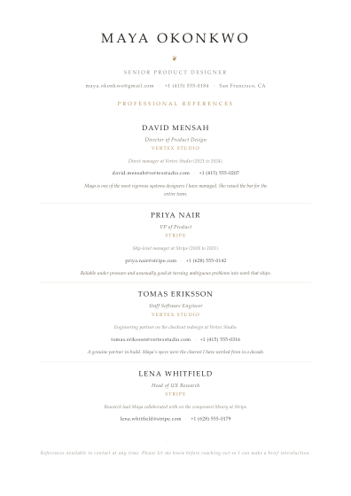 Reference list (elegant)