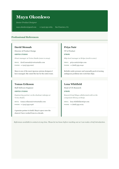 Reference list (forest)