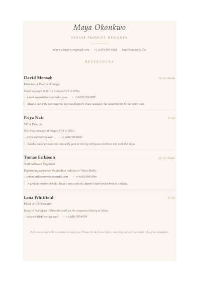 Reference list (ivory)