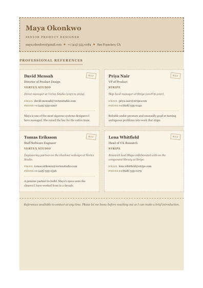 Reference list (rustic)