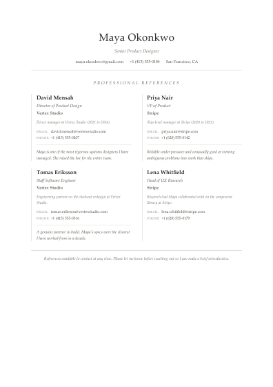 Reference list (serif)