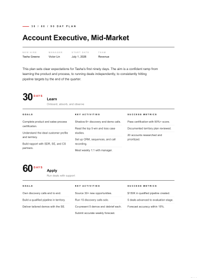 30-60-90 day plan (swiss)